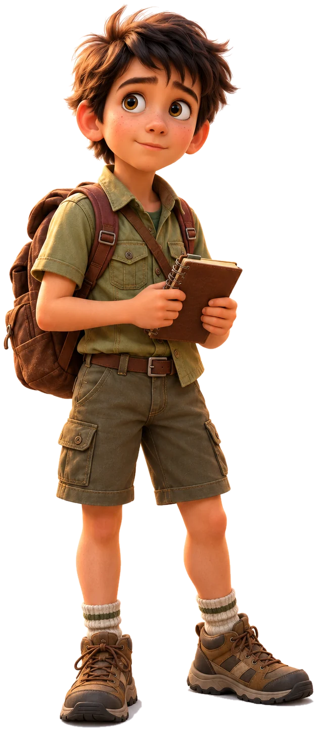 Atlas, checking his notebook